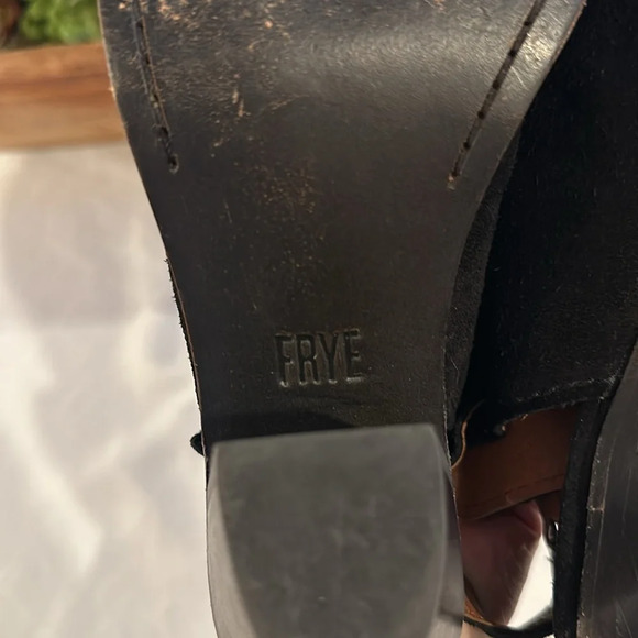 FRYE Courtney Sling Back Peep Toe Shootie Bootie boot heeled heels shoes 7.5 EUC - Picture 9 of 10
